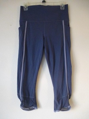 Athleta Pants Womens Medium Salutation Stash Pocket II Capri Leggings Purple