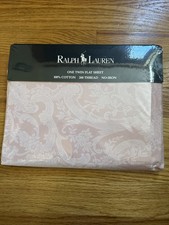 Vintage Ralph Lauren Avery Pink Twin Flat Sheet 200TC Cotton No-Iron USA