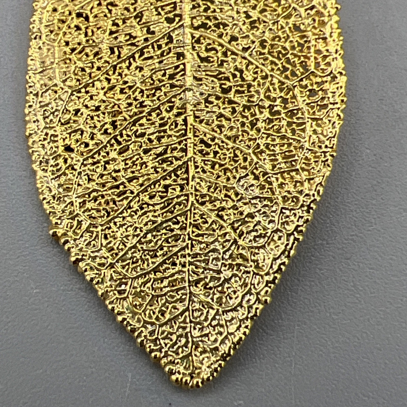 Vintage Gold Dipped Leaf Pendant - image 3