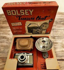 1955 BOLSEY EXPLORER 35mm Camera w/ Case / Flash F2.8 45mm Lens 1:2.8 RARE