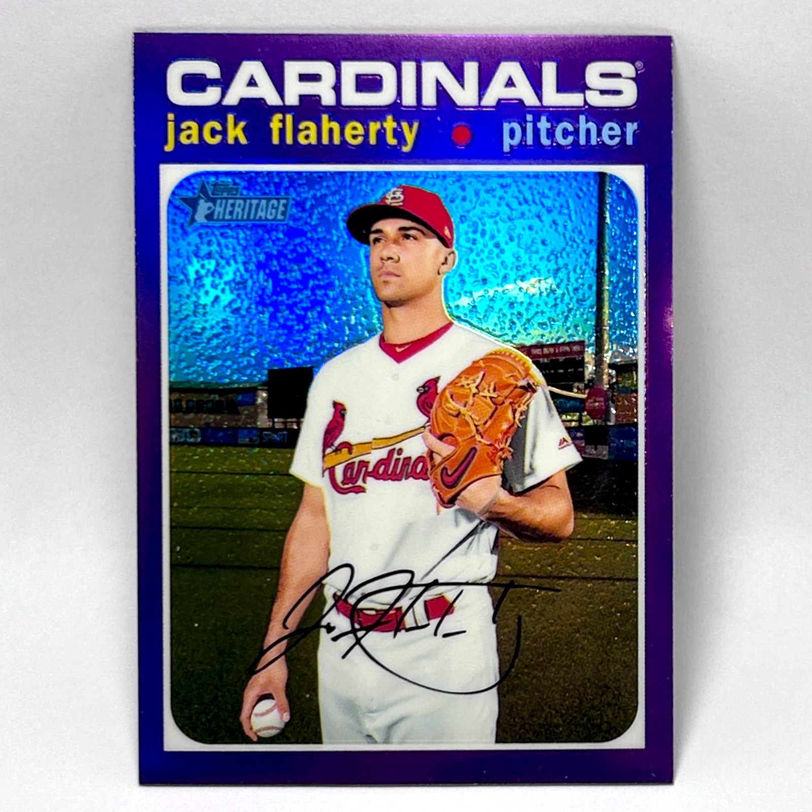 2020 Topps Heritage Jack Flaherty #THC-261 Chrome Purple Refractor Cardinals NM+