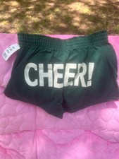 new green youth medium "cheer" soffe shorts
