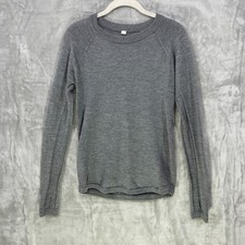 Lululemon Sit In Lotus Sweater Women's Size 8 Gray Merino Wool Pullover