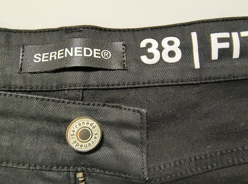 Serenade Black Shiny Fitted Denim Jeans Straight Leg Mens Size 38 ( 38x32 ) A+++ - Picture 4 of 22