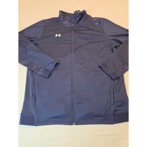 Under Armour Mens Navy Blue Full Zip Track Jacket Loose Fit 1360713 XXL New - Picture 1 of 10
