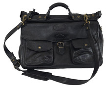 Borsa messenger valigetta vintage Overland Outfitters in pelle nera