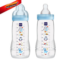 MAM Easy Active Baby Bottle 2 Pack, 11oz, BPA 2 Count Pack of 1 , Blue Teal