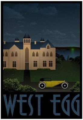 West Egg Great Gatsby Inspired Vintage Travel Poster Print 24x36
