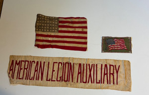 ww1 250 grouping 48 star flag American legion Auxiliary banner cigar flannel wwi
