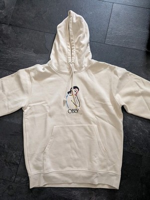 OBEY Sweatshirt Kapuzenpullover Hoodie Embroidery Original Größe S Creme