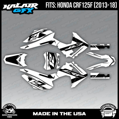 Graphics Kit for Honda CRF125F (2013-2018) CRF 125F Lethal Series - White