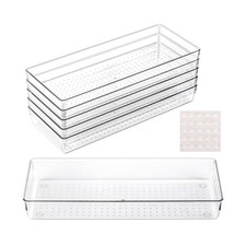 Ohlove 6 Pcs Large Clear Plastic Drawer Organizers Tray 15" x 6... FAST USA SHIP