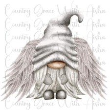 Sublimation Transfer Angel Gnome Ready To Press Heat Transfer