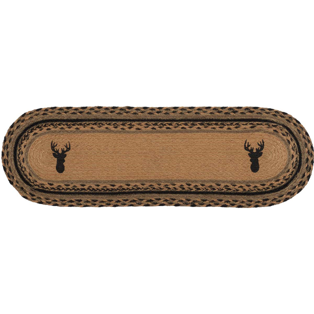 New Primitive Rustic Hunting Camp DEER ANTLER Braided Rug Jute Table