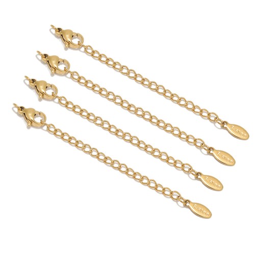 30pcs/lot Gold Stainless Steel Chain Extenders with Jump Rings and Clasps - Picture 4 of 12