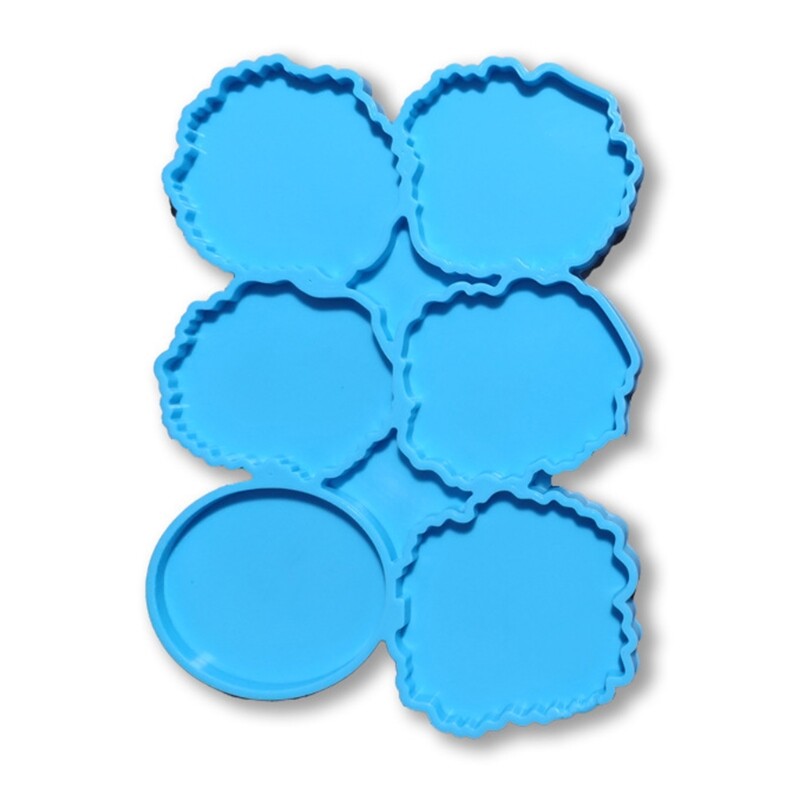 DIY Decoration Tray Epoxy Resin Mold Six Irregular Circles Silicone Mould