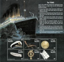 Maldives 1998 - Titanic Ship - Sheet of 6 Stamps - Scott #2321 - MNH