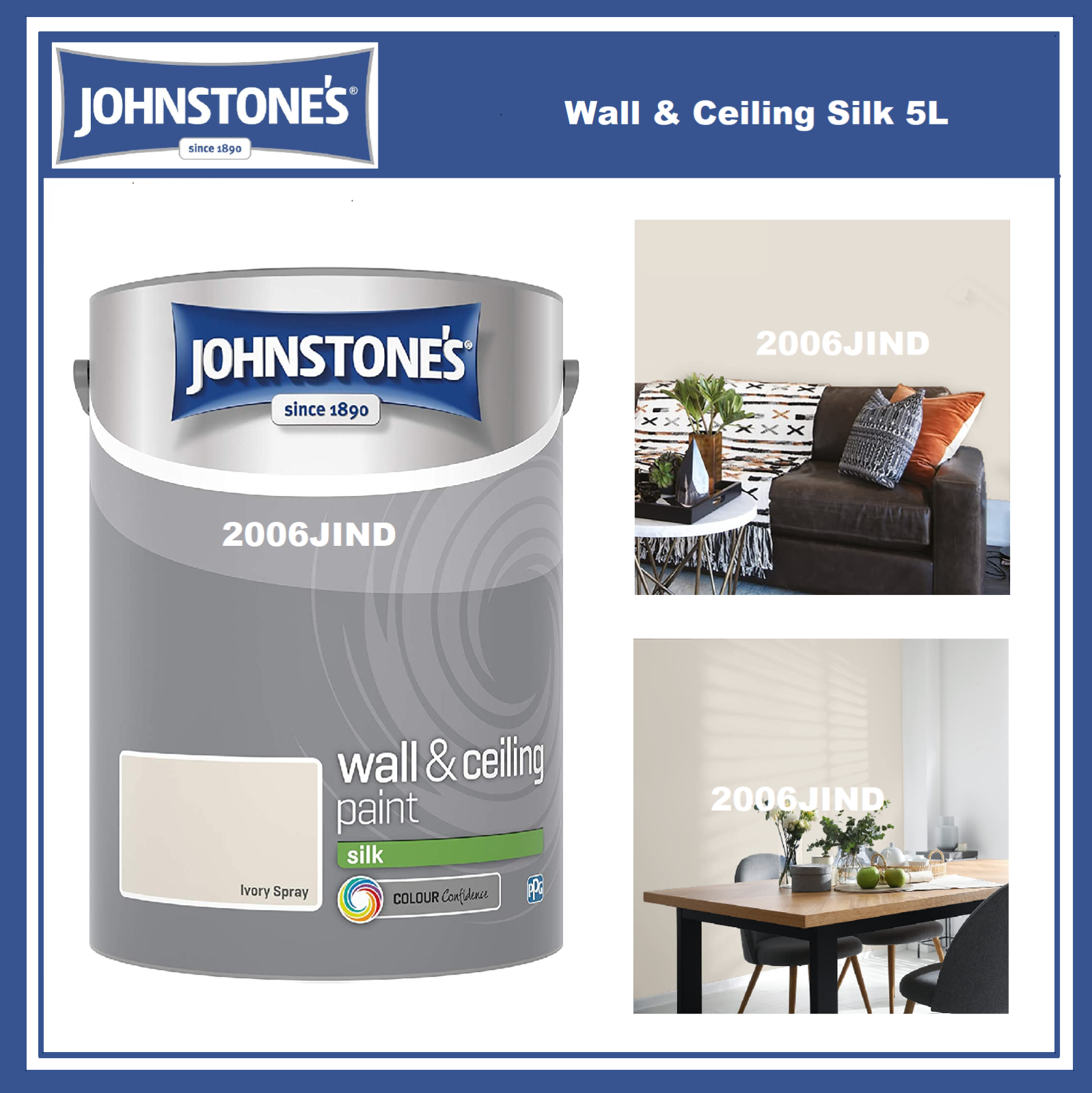 Johnstone's 5 Litre Silk Emulsion Paint Ivory Spray eBay