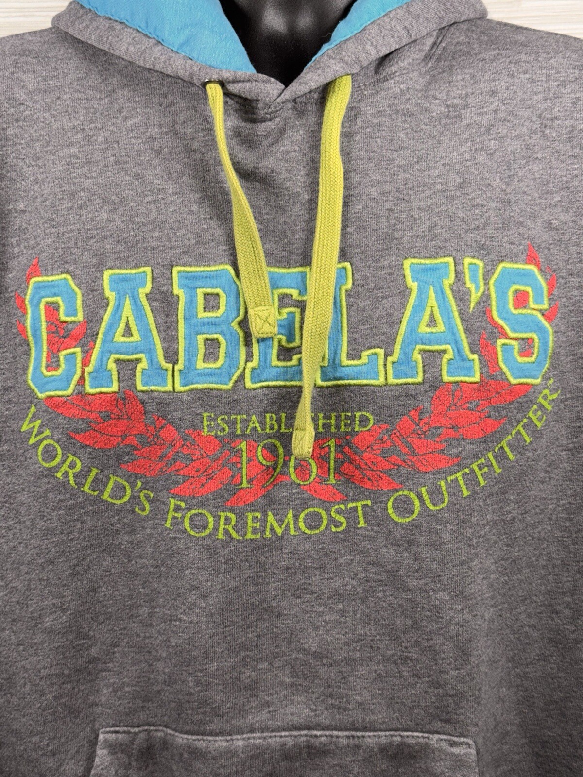 Cabela's Embroidered Gray Pullover Sweatshirt Hoo… - image 7