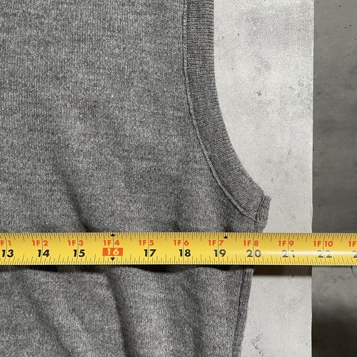 Vintage Jantzen Mens Size XL Knit Sleeveless Pullover Sweater Gray Made in USA - Picture 5 of 5