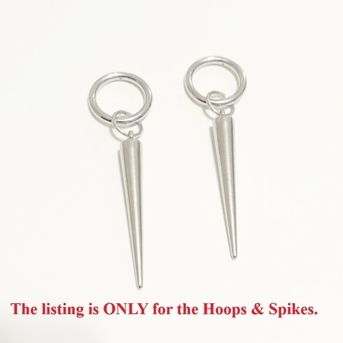 2" LONG TAPERED SPIKES With 10 Gauge Hinged Hoops for STRETCHED EARS. - 第 14/14 張圖片