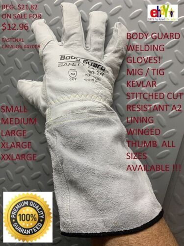 Gants de soudage cuir peau de chèvre tig ANSI A2 protection coupe S M L XL XXL - Photo 1 sur 8