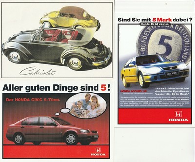 +++ AUTO + VOLKSWAGEN + CABRIOLET + HONDA + CIVIC +ACCORD +SONDERMODELL +AUTORAI