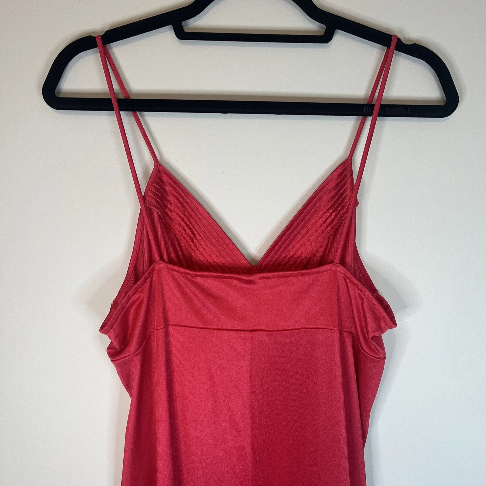 VALENTINO Abito lungo vintage Tom Bezduda per Barad nylon scollo a cuore rosa slip medio