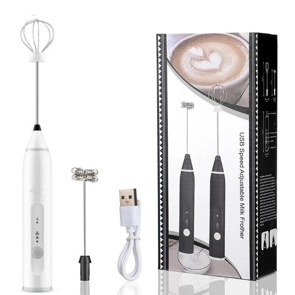 Milk Frother Electric Egg Beater USB Charging Mixer for Coffee Drink Portable