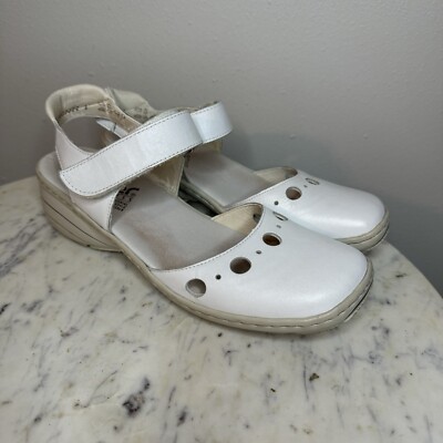 Rieker Women Shoes White Size 41 US 9.5 Leather Comfort Shoes Sandals -I