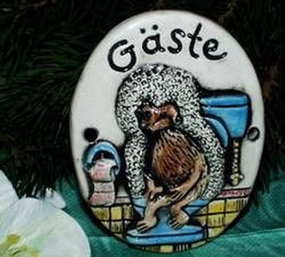 HDA-0074 - Keramik-Hinweisschild - Gäste-WC - 