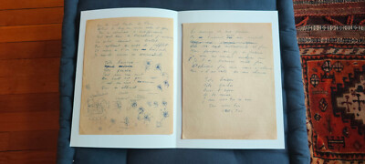Draft lyrics of a song, Piaf autograph