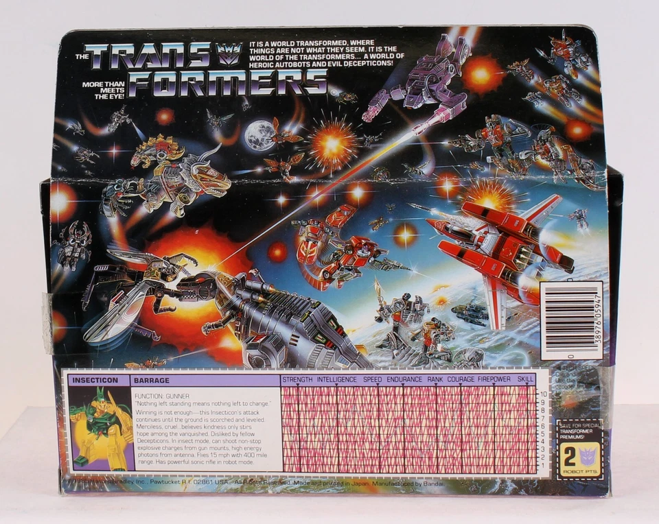 Vintage Transformers Barrage Deluxe Insecticons MIB C-8+ - Image 2 of 2