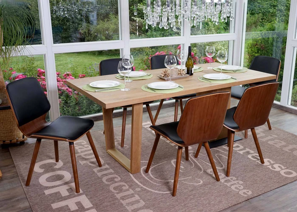 2er-Set Esszimmerstuhl HWC-B16, Holz Bugholz Retro-Design Walnussoptik - Bild 3 von 4