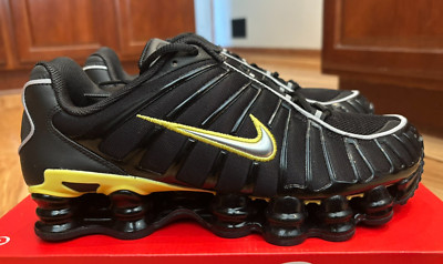 Nike Shox TL Black Dynamic Yellow Silver CN0151 002 Men's Size 9