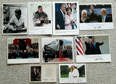 9 Photographs of Presidents George (H W) & (H) Bush, Ronald Reagan & J. McCain  