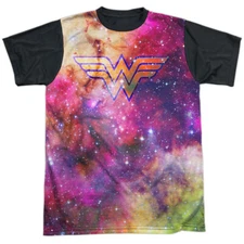 JLA Wonder Galaxy Adult Halloween Costume T Shirt (Black Back), S-3XL