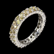 925 Sterling Silver Ring Round Sapphire Natural Gemstone Jewelry Sz 6