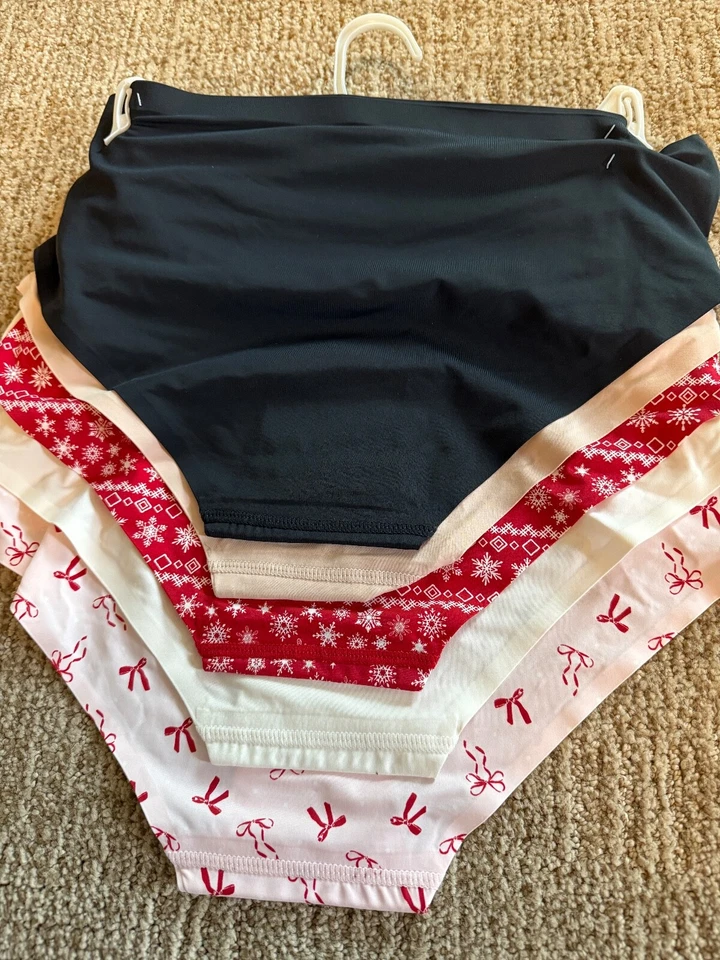 Pack de 5 bragas para mujer Jessica Simpson L Hipster líneas invisibles rojo negro Foto 2 de 4