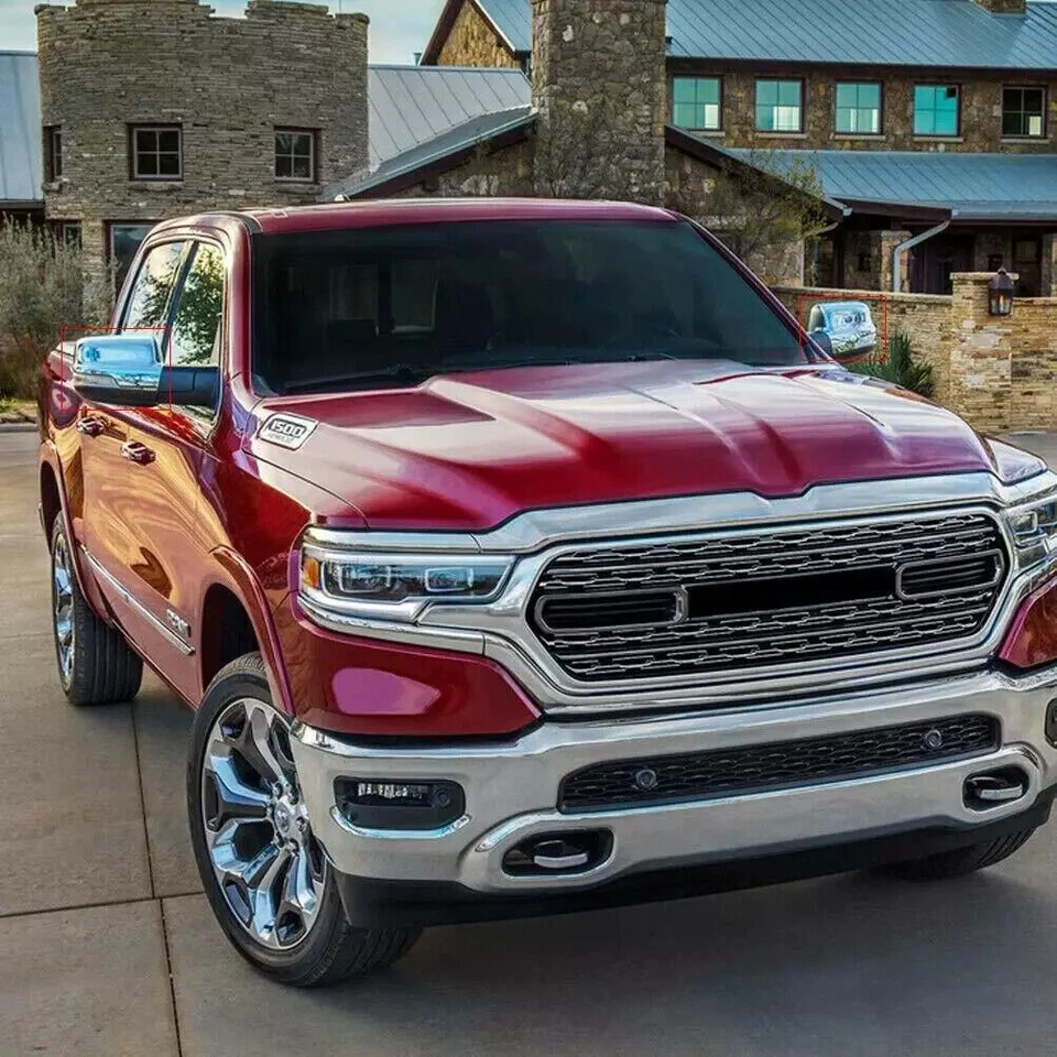 For 2019-2025 Dodge Ram 1500 Side Mirror COVERS Cap Housing W/Turn Signal Hole - Image 3 of 4