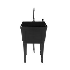 Freestanding Plastic Utility Sink with 360  Rotatable Faucet For Laundry Room