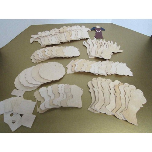 Mixed Lot Of 70+ Wooden Cutout Pieces DIY Craft Unpainted Woodcraft