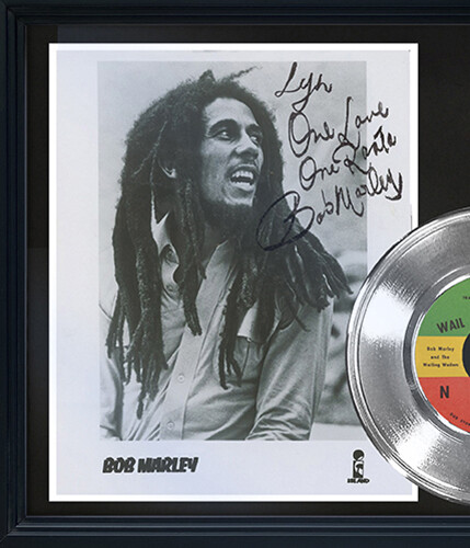 Bob Marley "Rhythm" Framed Platinum Record Reproduction Signatures - Picture 2 of 4