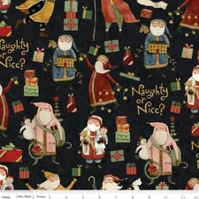 Naughty or Nice C16260 Black by Teresa Kogut for Riley Blake - by half-yard