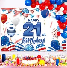 UNIQUE PARTY 12ft Glitz Blue Foil 'Happy 21st Birthday' Banner - View #6