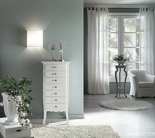 CASSETTIERA LEGNO SETTIMANALE LACCATO BIANCO LEGNO MASSELLO