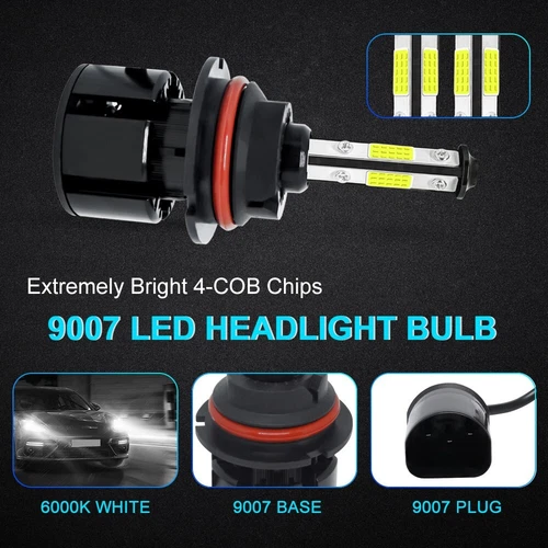 2x 9007/HB5 LED Headlight Bulbs Kit 6500K White High Low Beam Light Super Bright - Picture 14 of 14