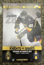 Vegas Golden Knights Game 04/41 William Carrier Inaugural Season Poster 10/17/17