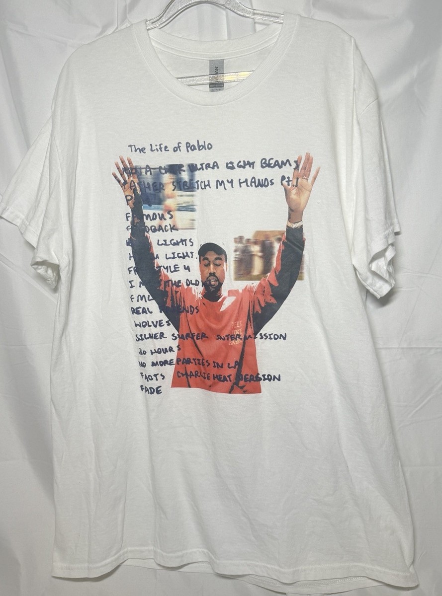 Kanye West Life Of Pablo White Short Sleeve Cotton T-Shirt Men's L