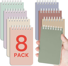 Pocket Small Notebook 3" X 5", Set of 8 Mini Little Spiral Notebook, Nursing Not